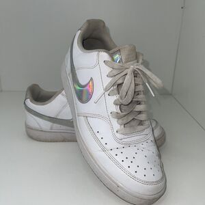 Women’s Nike Shoes 9.5 Court Vision Low Sneakers Iridescent White